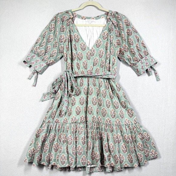 Marea By Liz Joy Dresses & Skirts - Marea Dress Womens Small Grace Tiered Floral Block Print V Neck Mini Cottage
